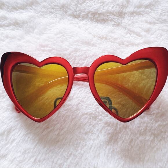 Addison Red Heart-Shaped Sunglasses - Picture 2 of 13